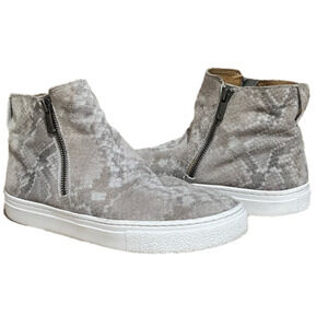 Lucky Brand Bayleah Low Top Zipper Sneakers Grey Grout Sierra Womens 11.5